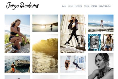 Sito web del portfolio fotografico costruito su Pixpa 