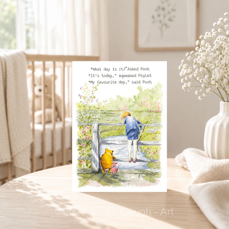 My Favourite Day | Winnie the Pooh, Christopher Robin & Piglet | Art Card