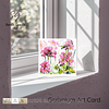 Pink Geranium | Botanical Art Card | Watercolour Original Illustration | Square | with Envelope