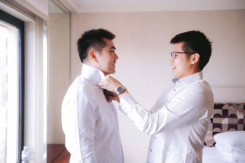 Groom Getting Ready