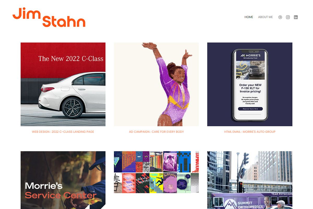 Design portfolio website built on Pixpa