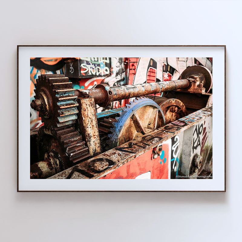COLLECTION - URBAN GEOMETRY HORIZONTAL - "Rusted Gears" - LIMITED EDITION 10 of 10