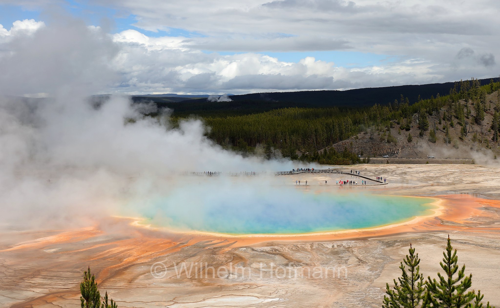Grand Prismatic Spring Overlook, Midway Geyser Basin, Yellowstone National Park, Yellowstone-Nationalpark﻿, parco nazionale di Yellowstone, Wyoming, USA