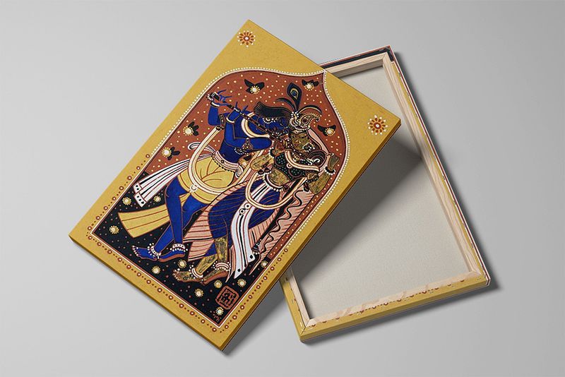 Radha Krishna in Traditional Indian Style by Nandalal Bose