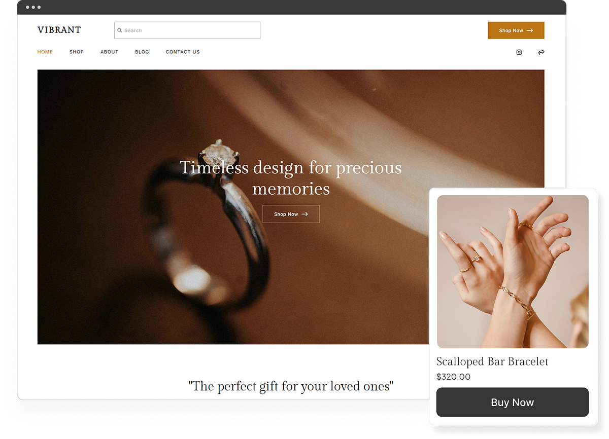 A Pixpa ecommerce website with a zero-commission store and checkout on its own domain
