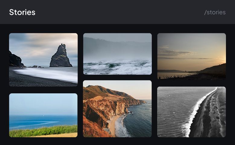 Stories blog on a Pixpa site