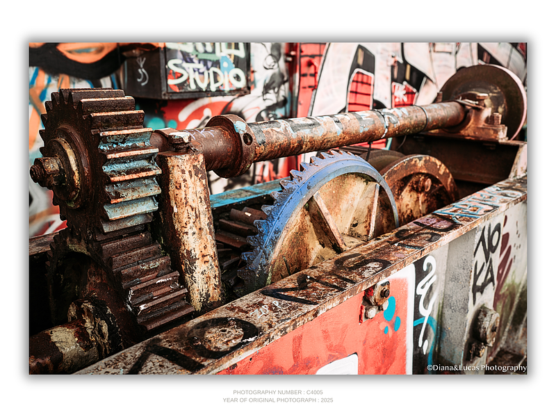 COLLECTION - URBAN GEOMETRY HORIZONTAL - "Rusted Gears" - LIMITED EDITION 10 of 10