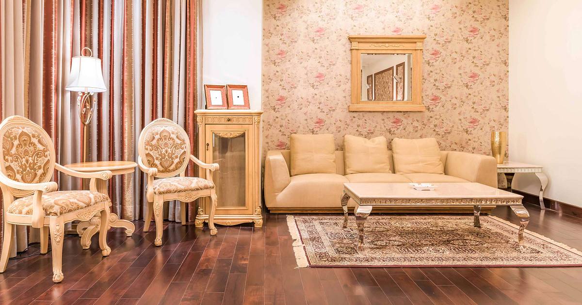 Interior view of the residential flat,