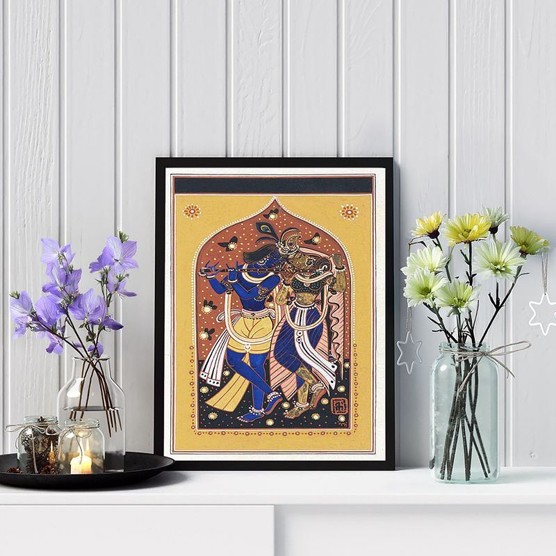 Radha Krishna in Traditional Indian Style by Nandalal Bose