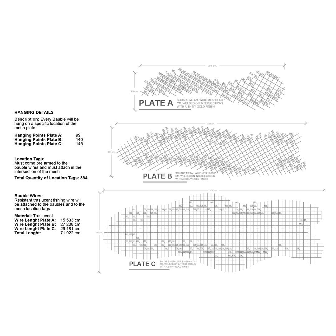 technical drawing hanging reindeer christmas installation specifications
