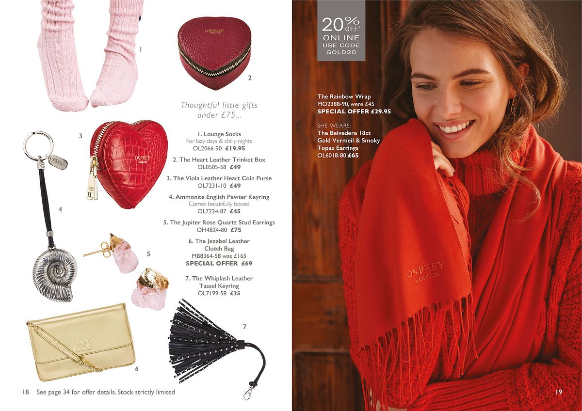 catalogue spread showing women's accessories