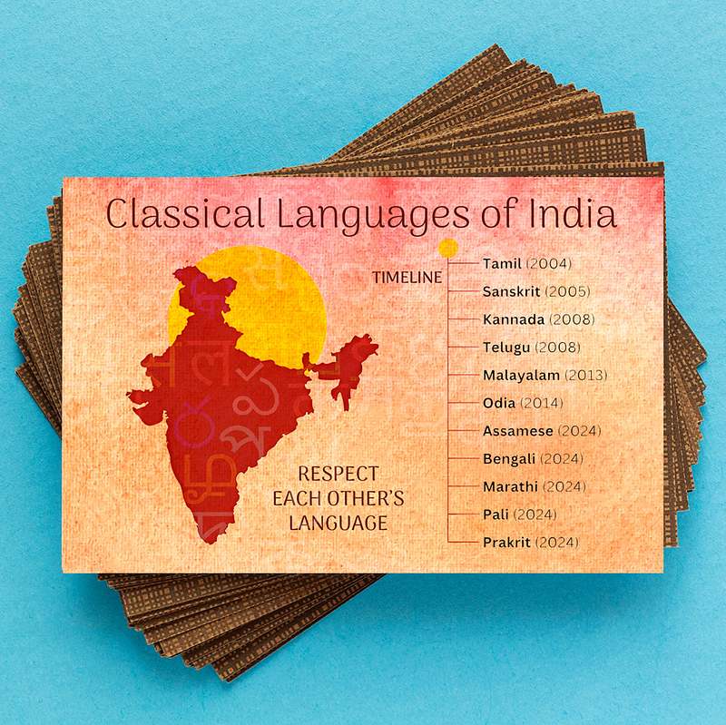 CLASSICAL LANGUAGES OF INDIA - 10 POSTCARDS
