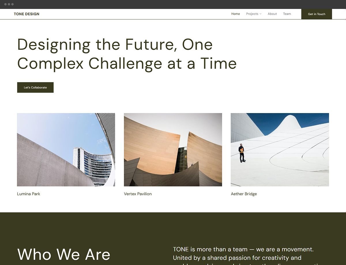 Architects portfolio website template