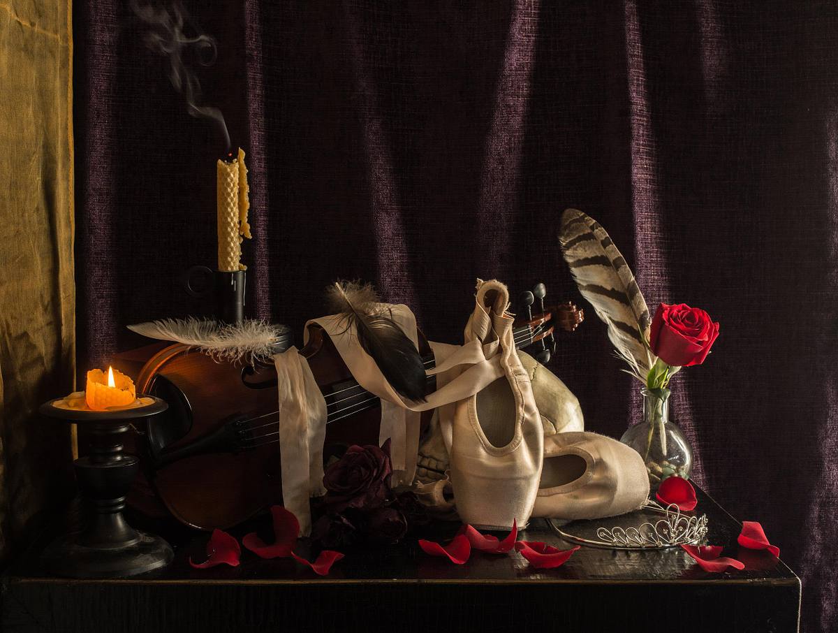 Vanitas III: Last Dance - Still Life with Pointe Shoes, Violin,