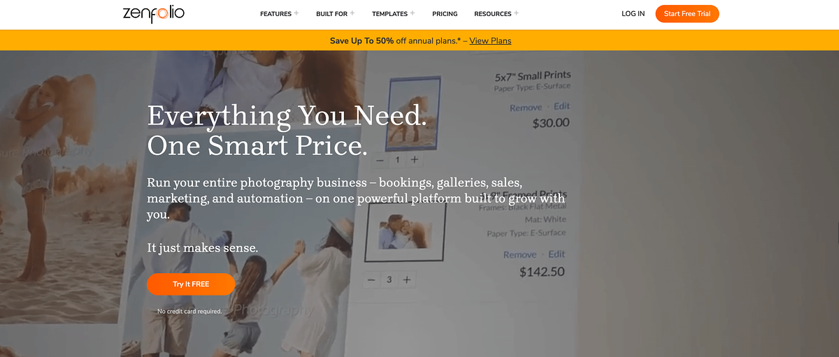 Zenfolio photography portfolio website and client gallery platform