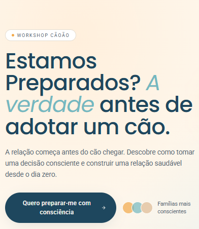 Workshop Estamos Preparados? A verdade antes de adotar um c&atilde;o.