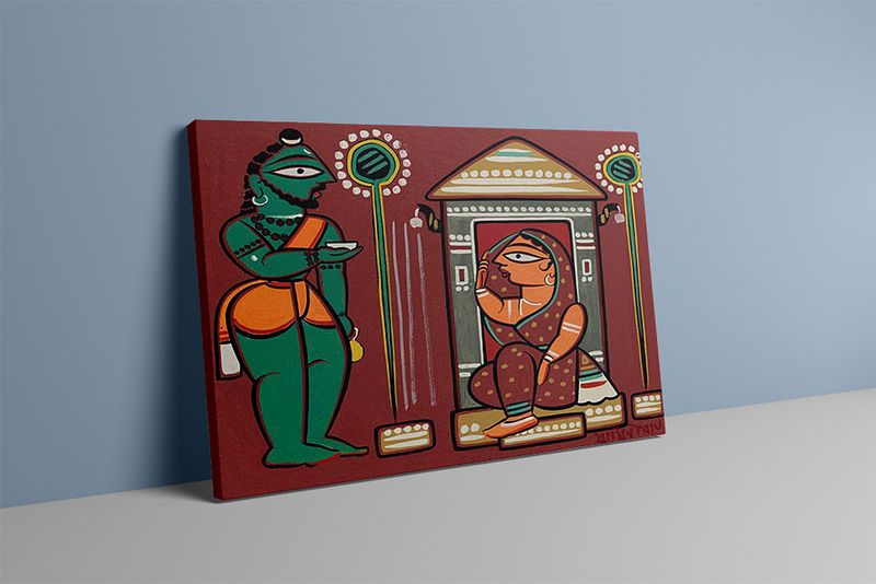 Ram and Sita – A Kalighat Masterpiece by Jamini Roy