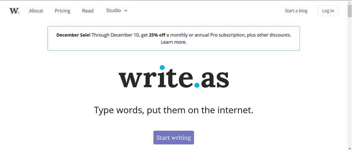 schrijf.als startpagina