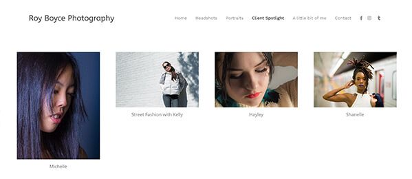 Roy Boyce Photography portfolio website built on the Nirvana template