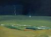 Lightning over the sea