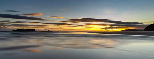 Skies, sunrise, sunset, dessert, Tomahawk, surf, ocean, waves, beach, Dunedin, New Zealand, South Island, Pacific, dawn, dusk, vast, travel, nature, landscape, clouds, sun rays, adventure