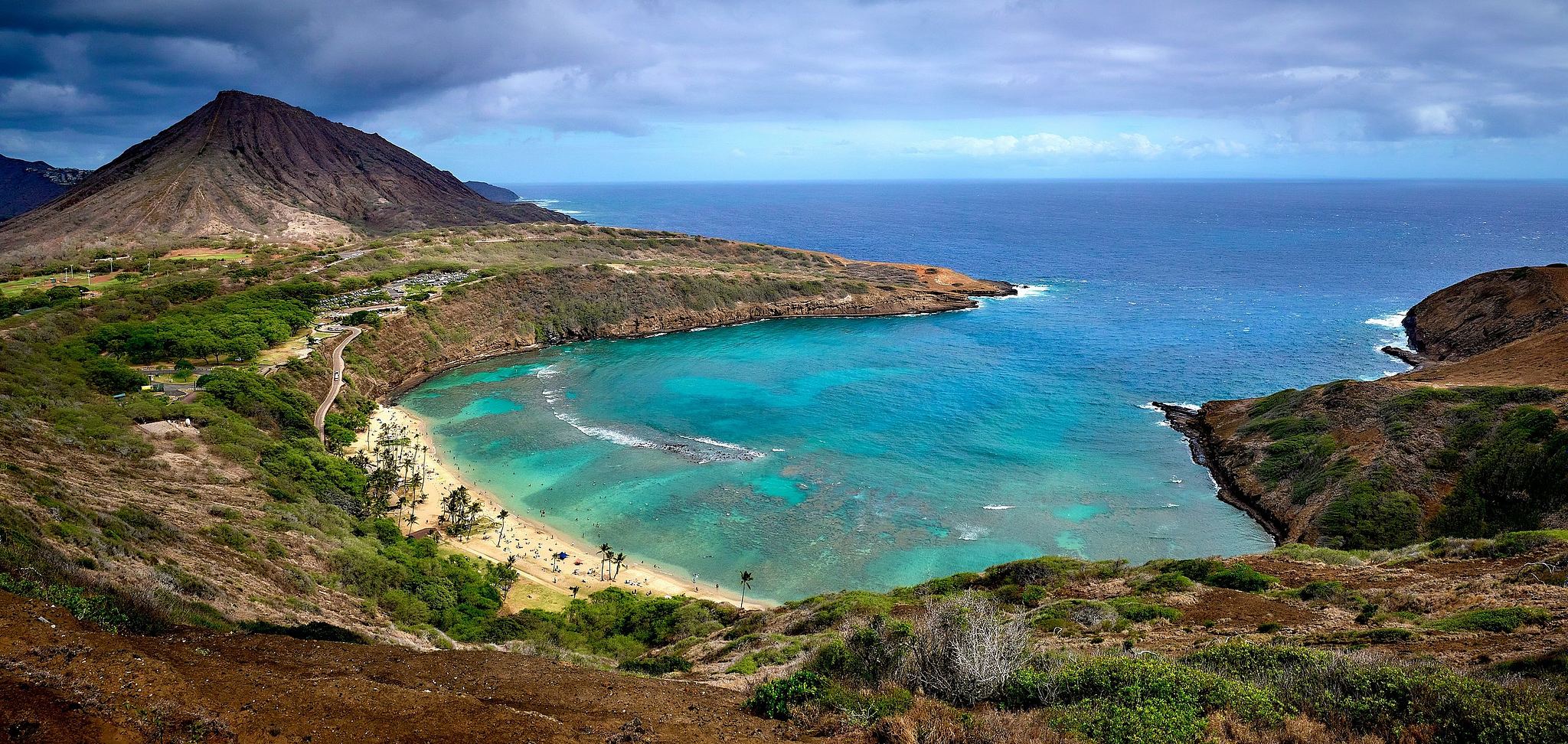 Hanauma Bay From Hills Above - Oahu, Hawaii