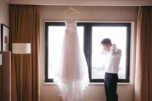 Groom Getting Ready