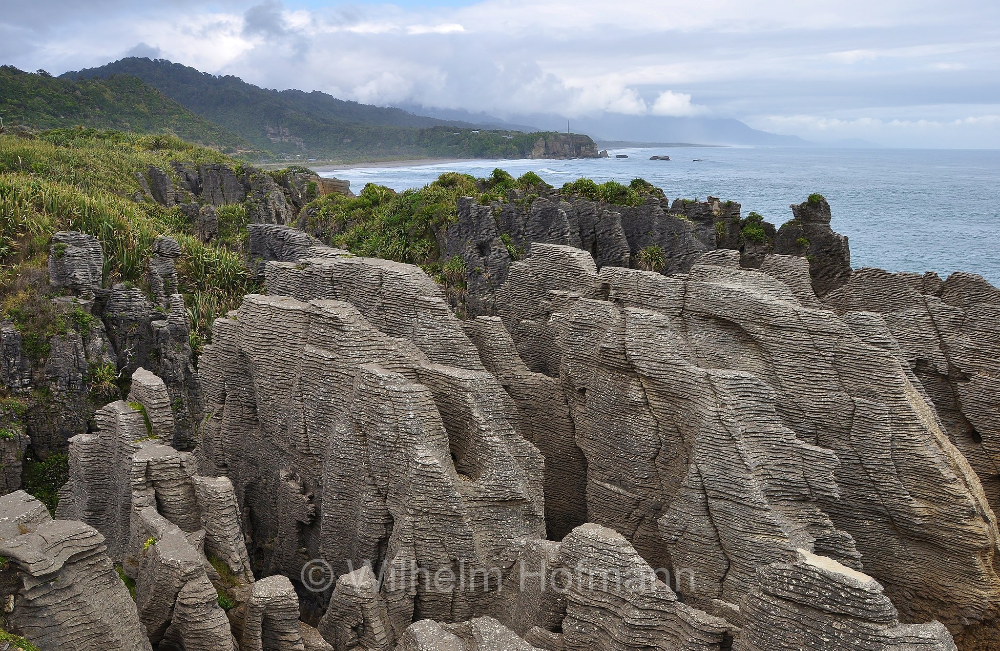 Pancake Rocks, Punakaiki, Paparoa National Park, Paparoa-Nationalpark, parco nazionale Paparoa, Fiordland National Park, South Island, Südinsel, Isola del Sud, New Zealand, Neuseeland, Nuova Zelanda