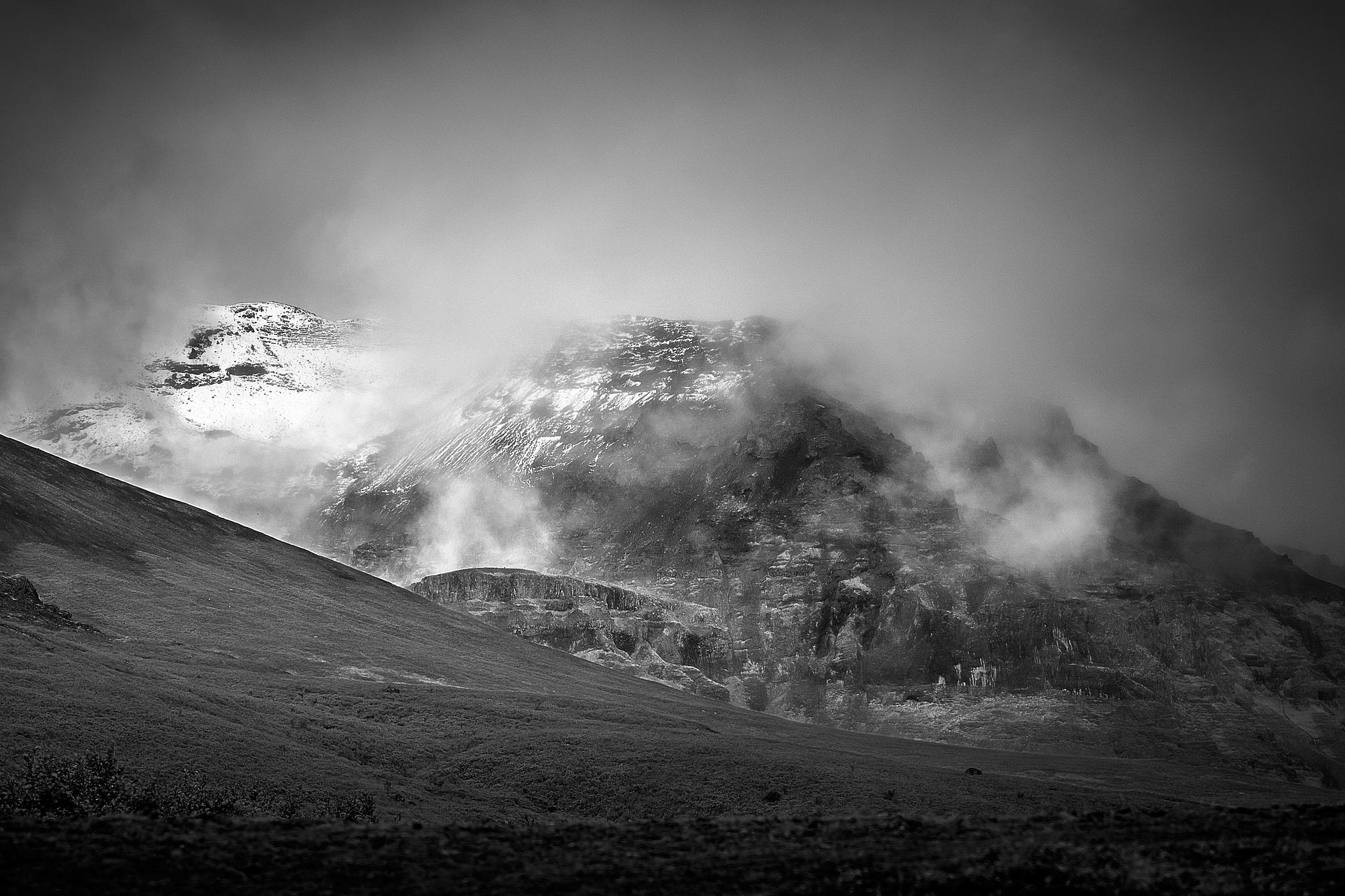 Forbidding Wintery Mountains in the Fall - Iceland