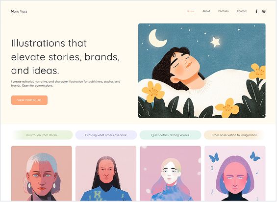 Artist website templates