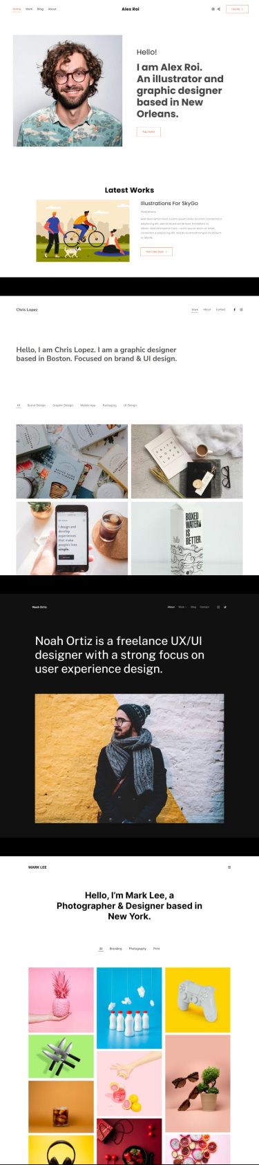 pixpa portfolio website templates