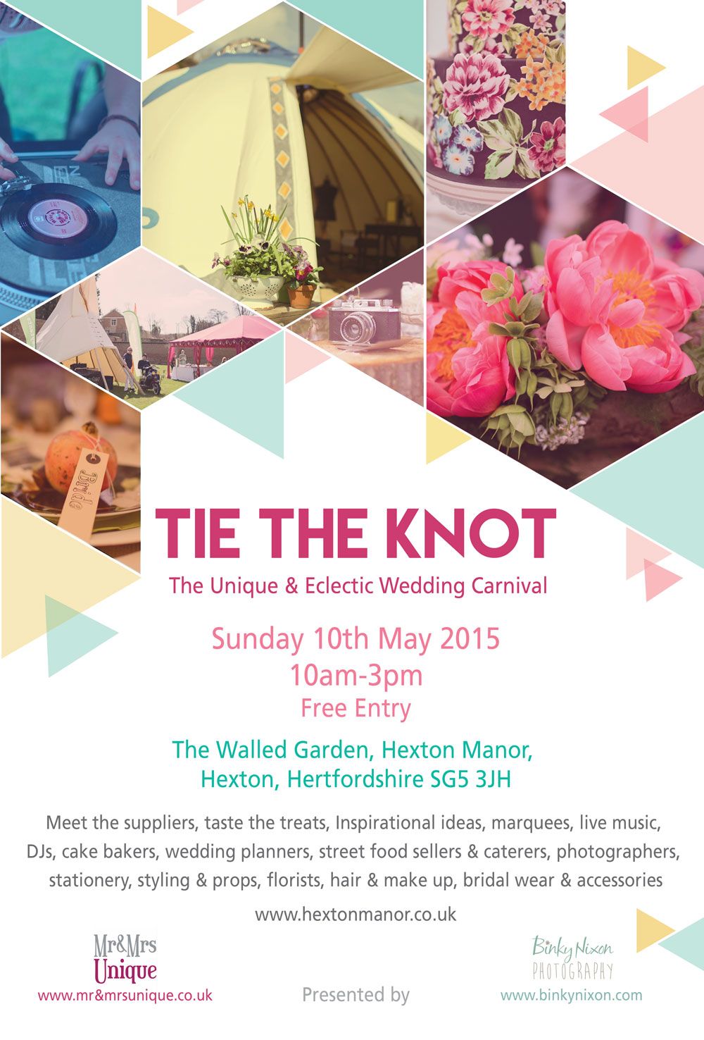 poster with collage wedding images advertising a wedding fair