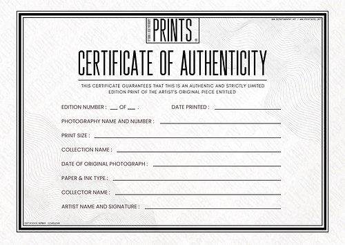 Certificate of Authenticity