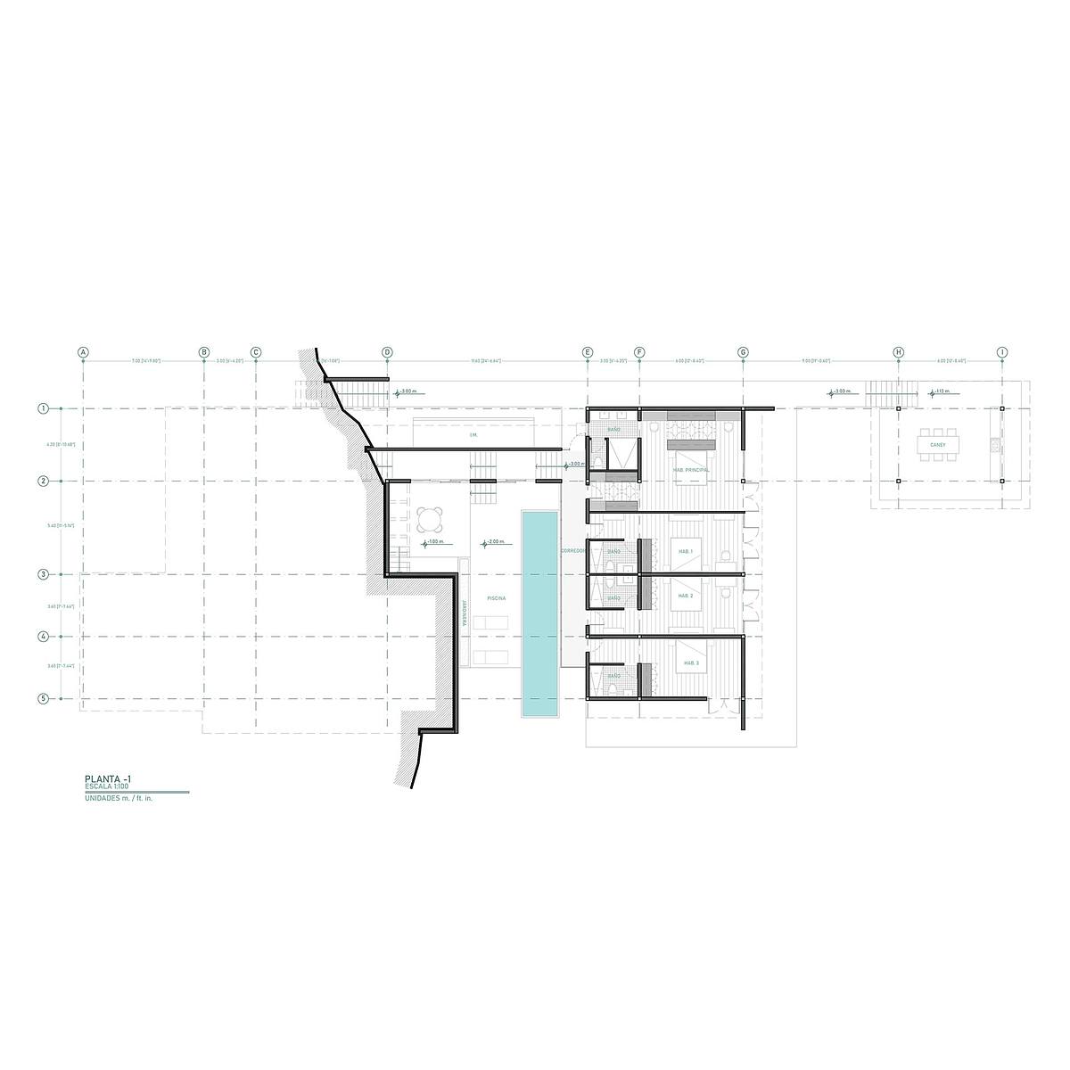 planta arquitectura casa lujo patio central Puerto Rico dise&ntilde;o residencial