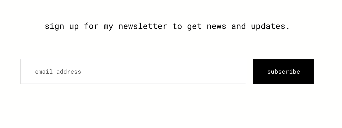 Immagine di un modulo di iscrizione nel piè di pagina di un sito web