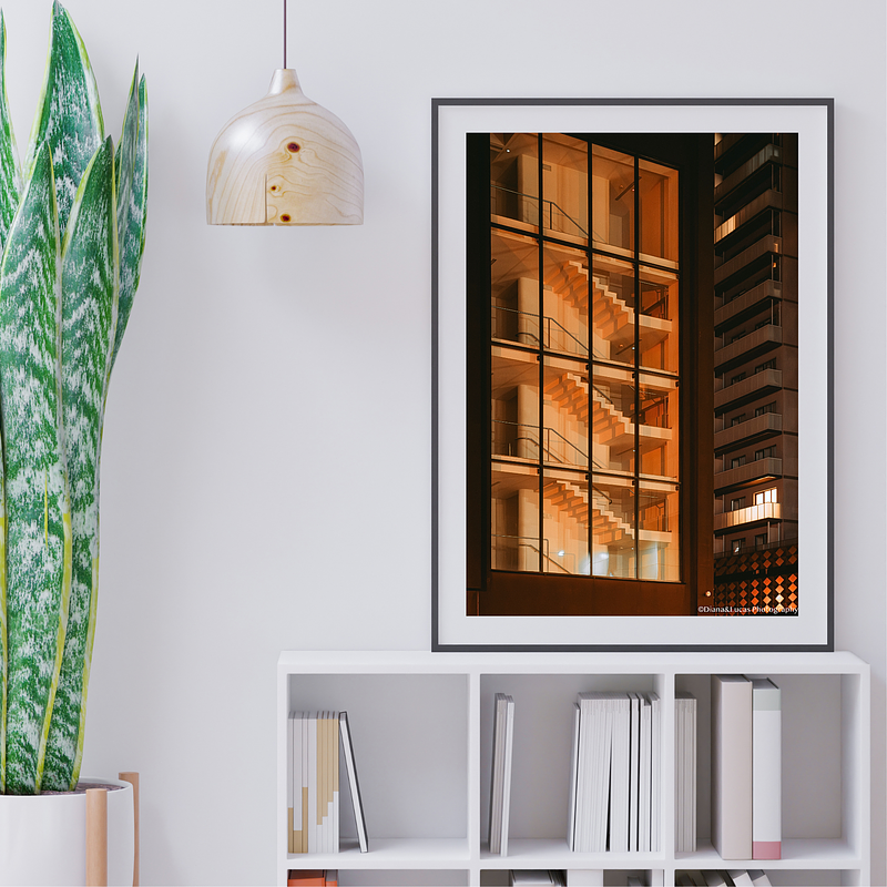 COLLECTION - URBAN GEOMETRY VERTICAL - "Golden Staircase" - LIMITED EDITION 10 of 10