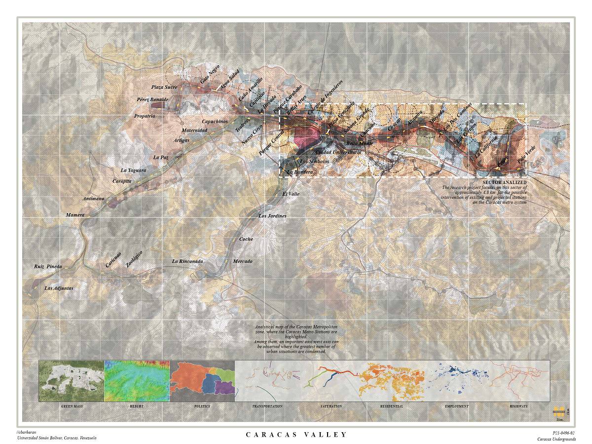 caracas metro urban analysis topography transit network