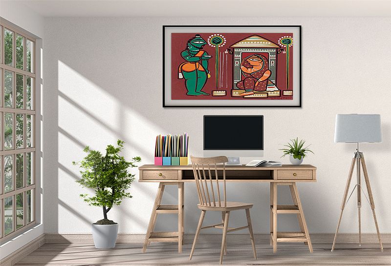 Ram and Sita – A Kalighat Masterpiece by Jamini Roy