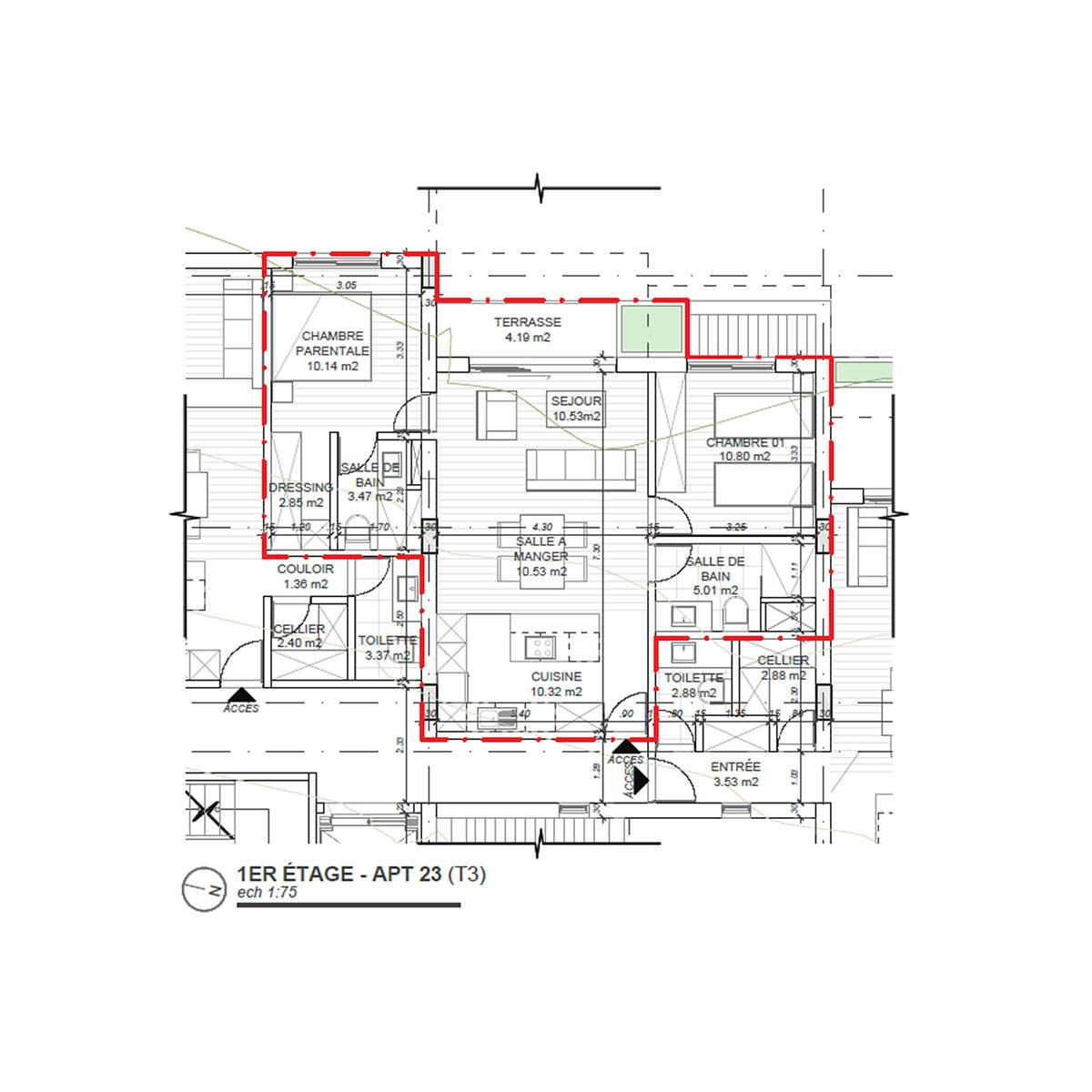 planta arquitect&oacute;nica edificio multifamiliar distribuci&oacute;n apartamentos