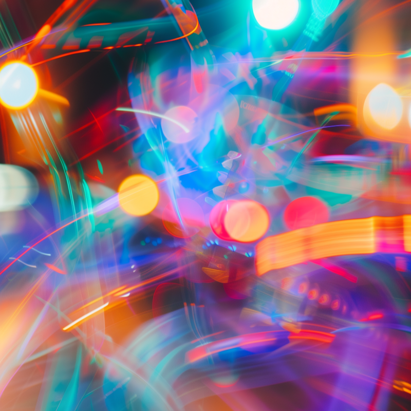 abstract image blurred lines and starburst multicolored