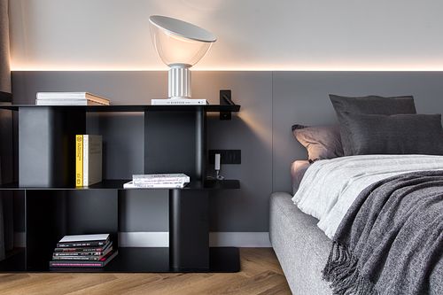Bedroom details showcasing textures and high contrast &ndash; Azoria project