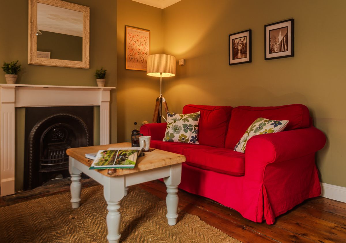 Comfortable living room interior in a holiday cottage