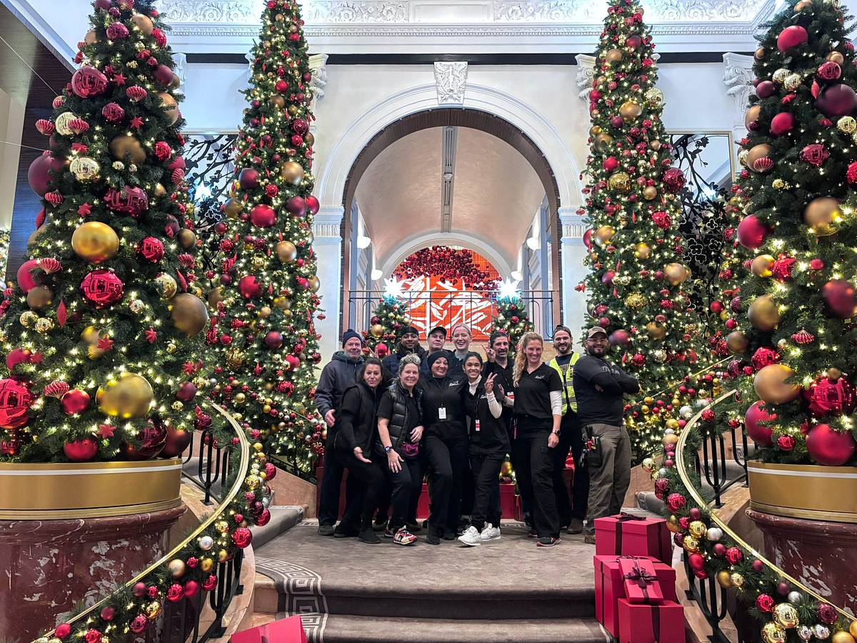 christmas installation team luxury hotel holiday setup
