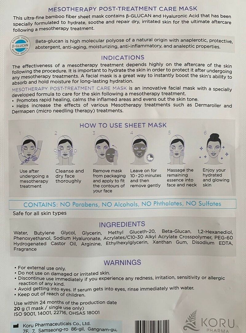 Mesotherapy Post-Treatment Mask