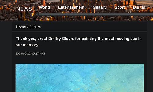 Thank you, artist Dmitry Oleyn, for painting the most moving sea in our memory