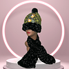 Green Hound's-tooth Hat & Scarf Set