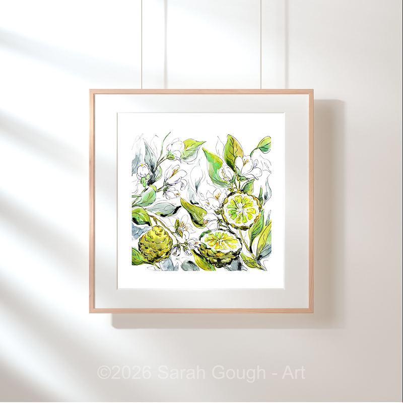 Bergamot Fruit And Flowers | Botanical Art Print