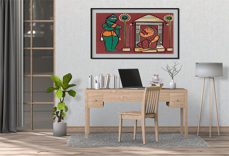 Ram and Sita – A Kalighat Masterpiece by Jamini Roy