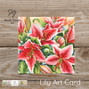 Stargazer Lilies | Floral Art Card | Watercolour Original Illustration | Kraft Envelope