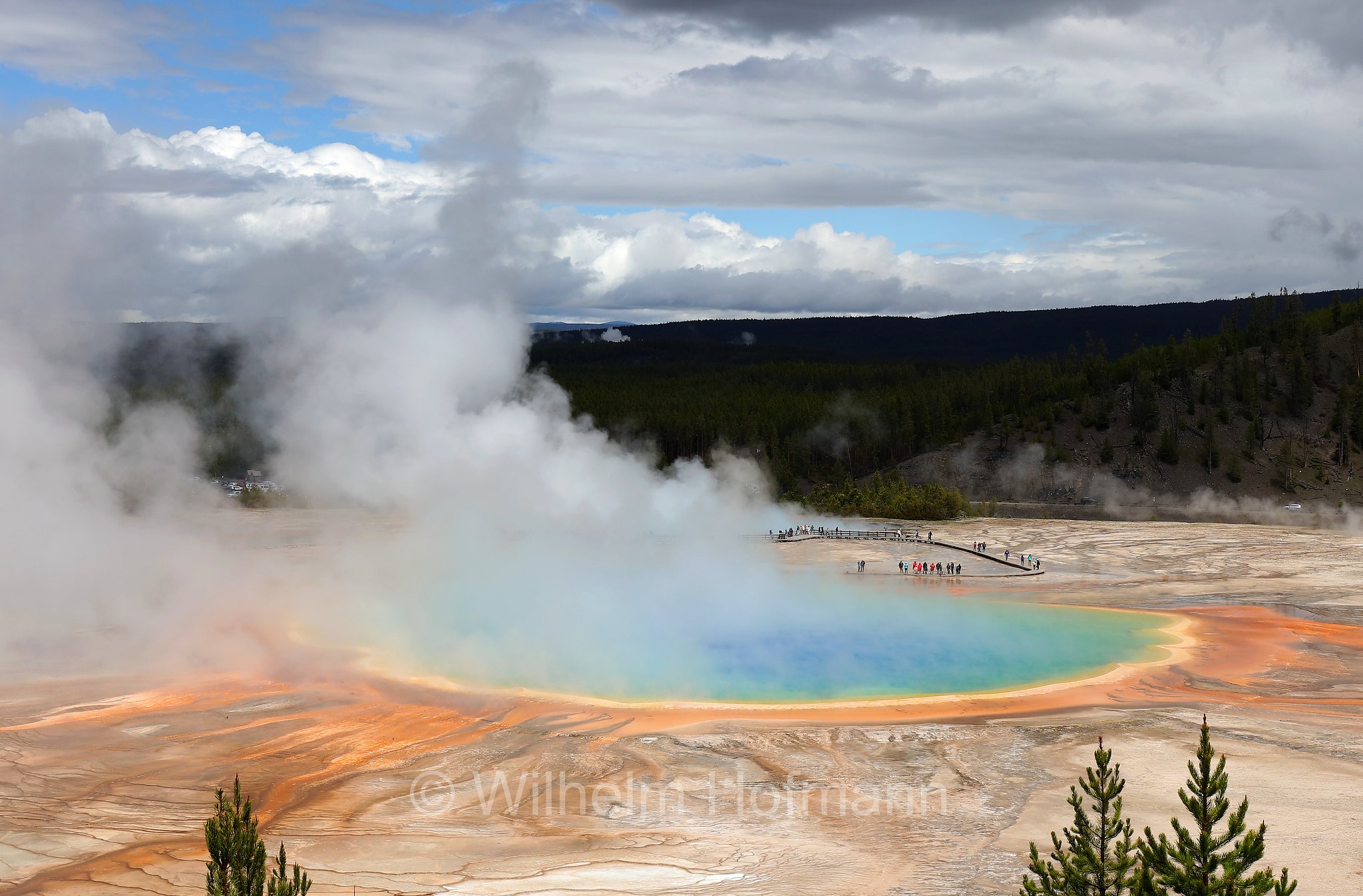 Grand Prismatic Spring Overlook, Midway Geyser Basin, Yellowstone National Park, Yellowstone-Nationalpark﻿, parco nazionale di Yellowstone, Wyoming, USA
